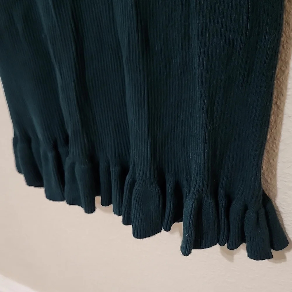 John + Jenn Green Ribbed Bodycon Dress Long Sleeve - Picture 4 of 12
